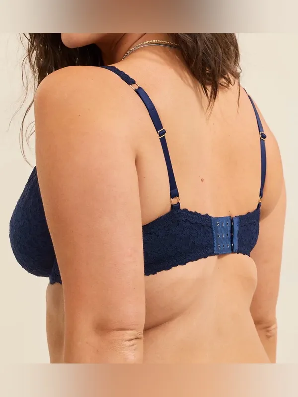 Aerie Show Off Vintage Lace Unlined Balconette Bra Navy - Image 4