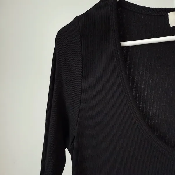 HATCH XS Black Ribbed Maxi Dress Minimalist Lounge Whimsigoth‎ - Image 4