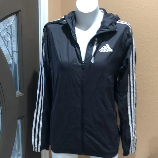 Adidas black full zip windbreaker jacket - Image 3