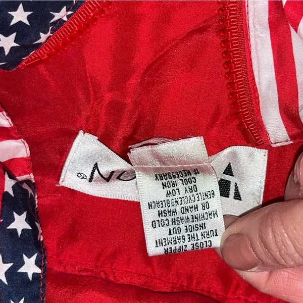 Vintage Lavon American Flag Silk Windbreaker Jacket size Medium - Image 6