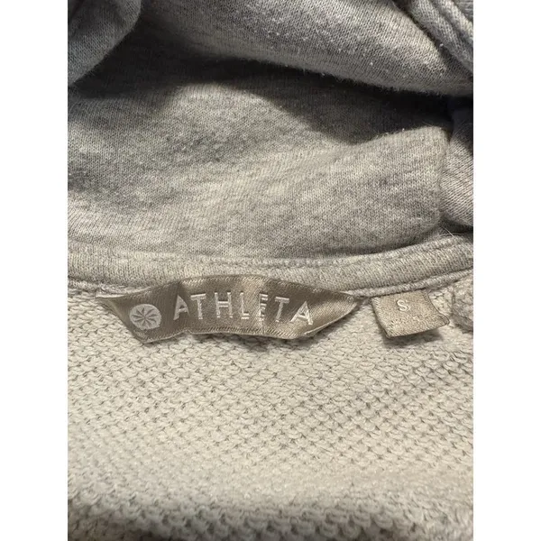 ATHLETA‎ Sweatshirt Cotton Blend Hoodie Grey Long Athleisure Workout Size Small - Image 12