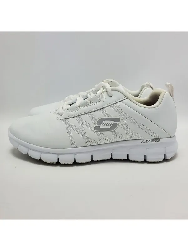 Skechers Flex Work Slip Resistant Memory Foam Eldred Dewey Athletic White Sz 8.5 - Image 2