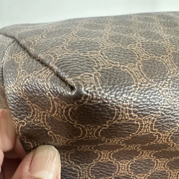 Celine Brown Macadam Toiletry Bag Made In Italy Travel Cosmetic Case Unisex - Image 10