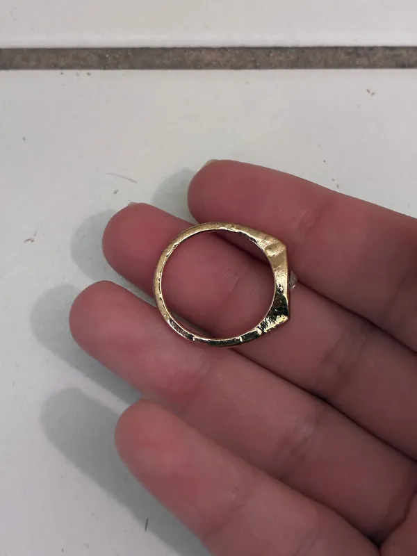 Gold Minimalist Diamond Dome Ring Size none - Image 3