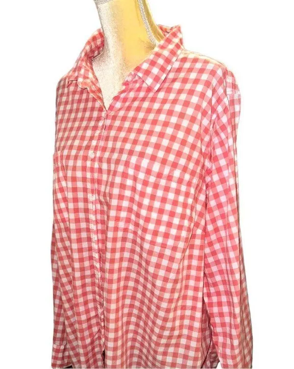 Sonoma red and white plaid button up shirt - Image 3