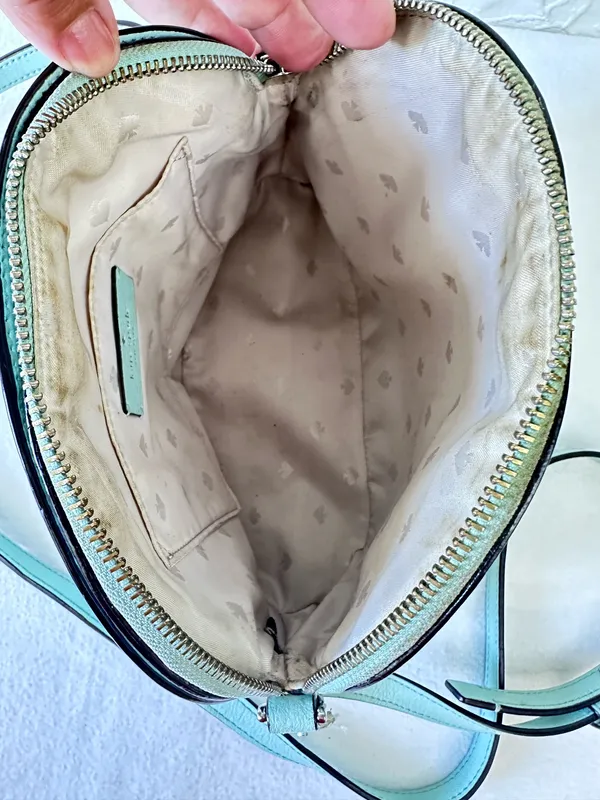 Kate Spade Perry Mint Green Saffiano Leather Small Dome Crossbody Purse Classic - Image 7