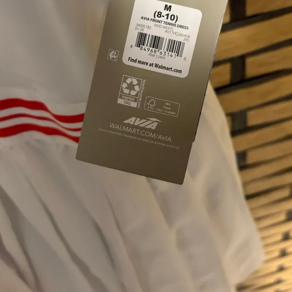 Avia‎ White Tennis Dress With Built In Shorts Size Medium - Image 8