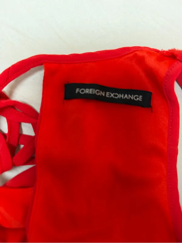 Foreign Exchange Red Chiffon Fit-and-Flare Dress‎ - Image 2