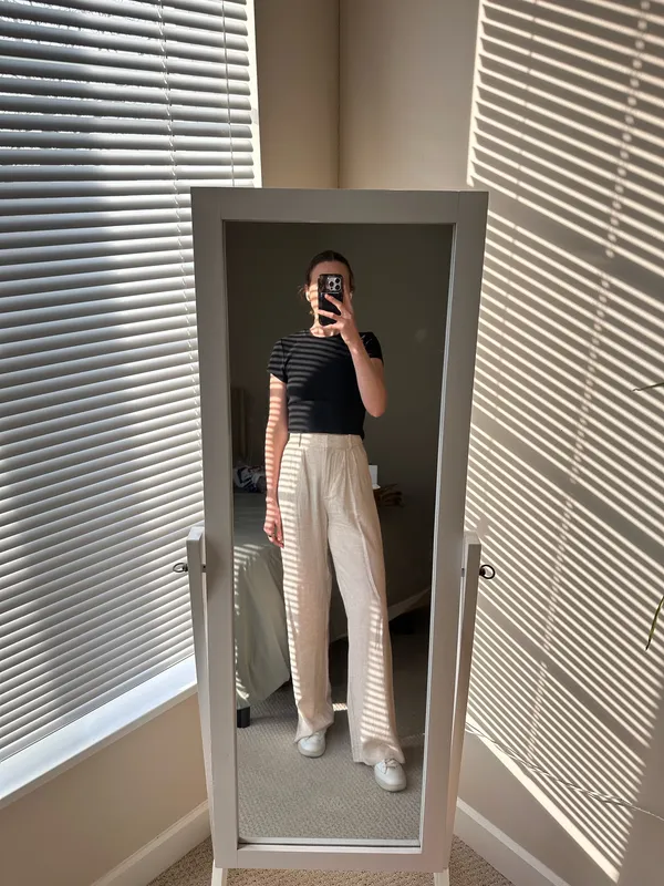 Abercrombie Sloane Linen Blend Tailored Wide Leg Pant - Image 13
