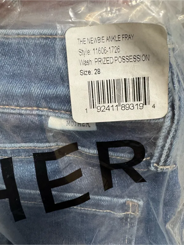 Mother The Newbie Ankle Fray Jeans Prized Possession Sz 28 New Mid Rise Straight - Image 8