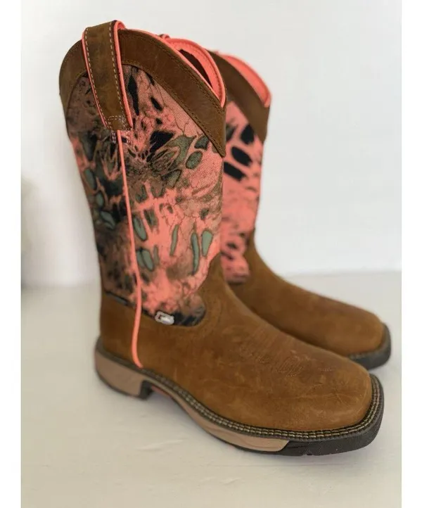 JUSTIN Women’s Trekker 11" Camo Work Boot Size 7B Waterproof Russet Brown SE4356 - Image 12