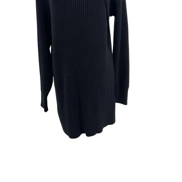 Free People Beach‎ Alba Asymmetric Ribbed Sweater Black Tunic Womens Large - Image 6