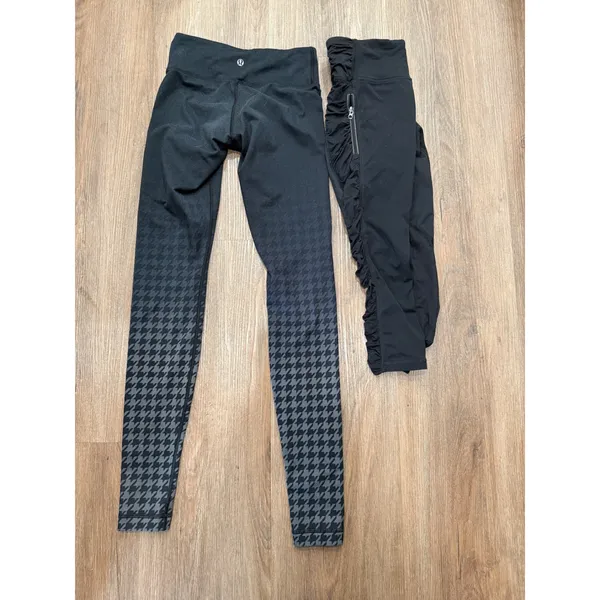 Lululemon Houndstooth Align Leggings Black Gray Women's Size 2 Athleisure‎ - Image 2