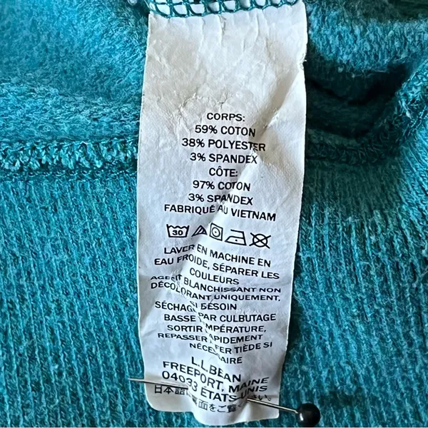 L.L.Bean cowl neck pullover sweatshirt relaxed hood thumbhole cuffs - Image 3
