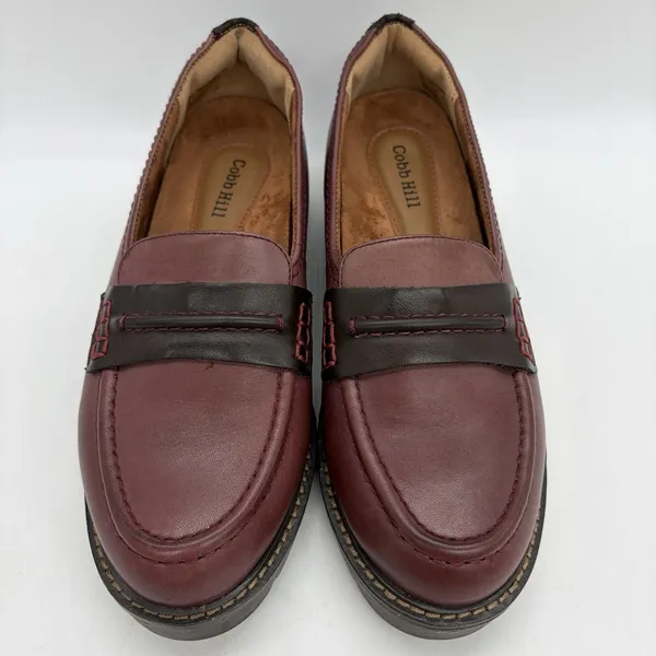 Cobb Hill by Rockport Womens 6.5 Janney Penny Loafers Burgundy Leather Lug Sole - Image 3