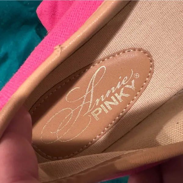 NWOT Annie Pinky color block canvas slip ons pink & orange sz 9 - Image 3
