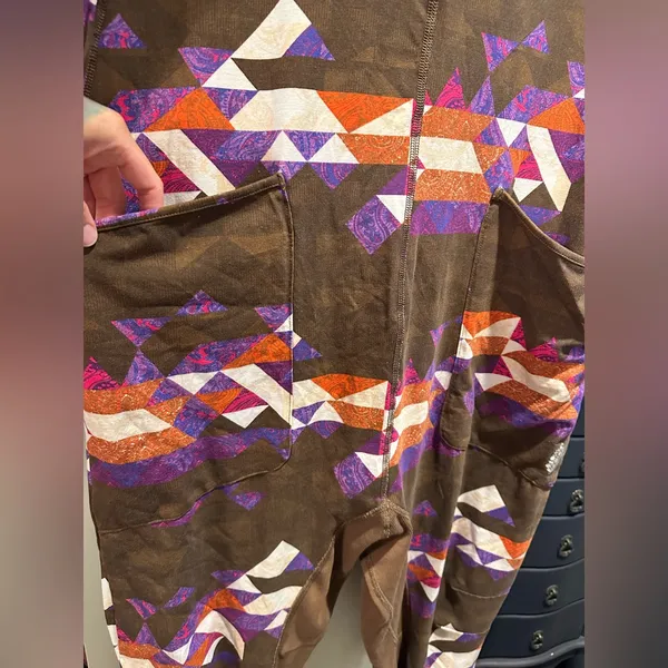 NWOT Free People Movement Hot Shot Long Sleeve Printed Onesie - Delta Geo Combo - Image 7