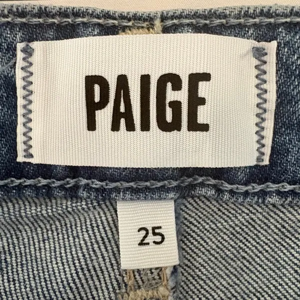 Paige Leenah Ankle Wide Leg Jeans Allegro Blue Distressed Raw Hem 25 NWOT - Image 11