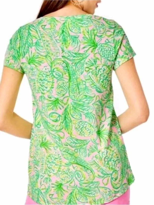 Lilly Pulitzer Etta V Neck top Mandevilla Baby Fins and Flippers resort vacay XL - Image 2