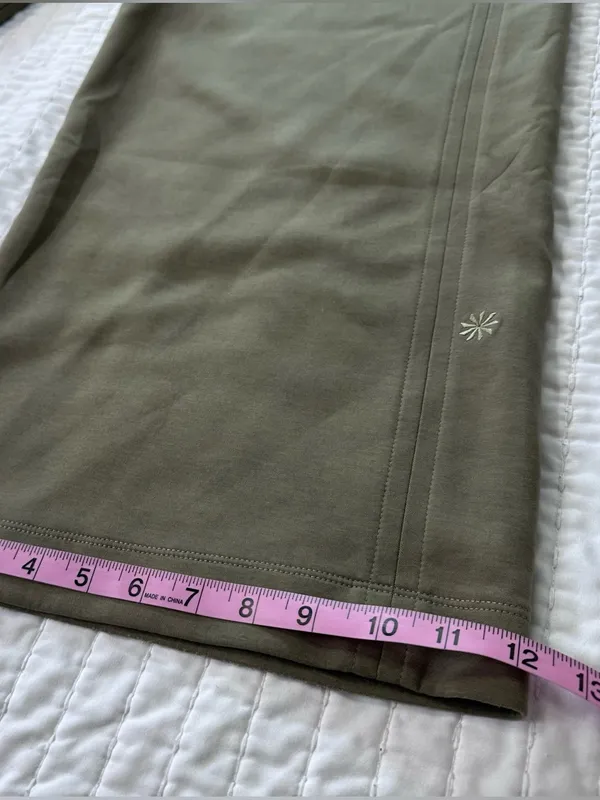 Athleta Allure High Rise Pant Women Size L Olive Branch Athleisure Wide Leg - Image 8