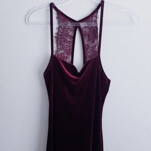 Lulu's Crazy Over You Burgundy Velvet Racerback Maxi Dress - Image 4