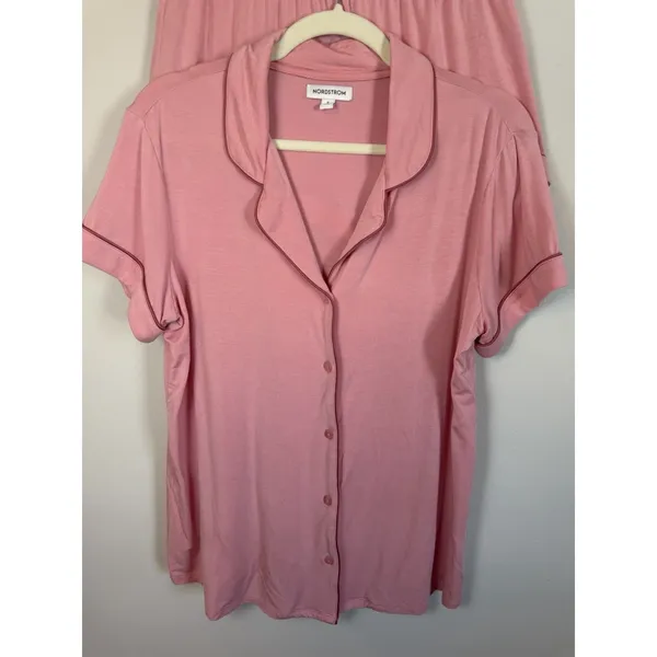Nordstrom Pink Moonlit Eco Pajama Short Set Tencel Sz S NEW - Image 2