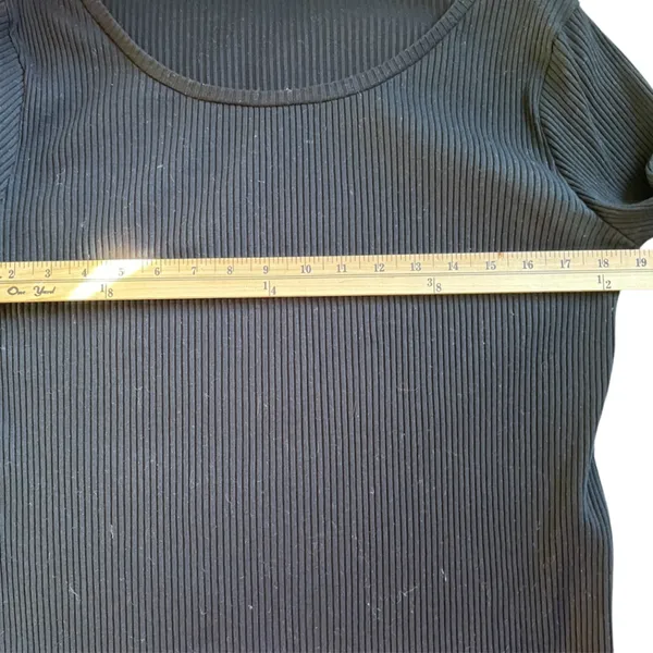 J. CREW Black Trumpet Bell Cuff Boat Neck Ribbed Knit Shirt Top - Size Large - Image 11