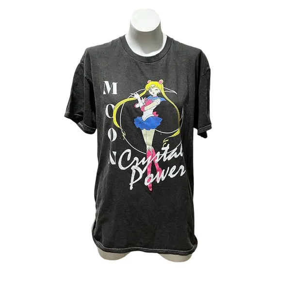 Sailor Moon Crystal Power Graphic T-Shirt Unisex M Gray Anime Tee - Image 3