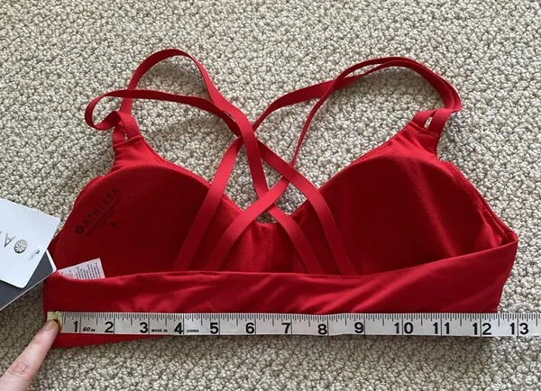NEW ATHLETA South Swell Bikini Top Size Small Padded Sporty Strappy Red A/C NWT - Image 10