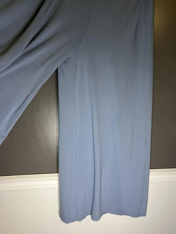 FP Beach Skirt Womens Medium Blue Jersey Maxi Elastic Waist Flowy Boho Casual - Image 4