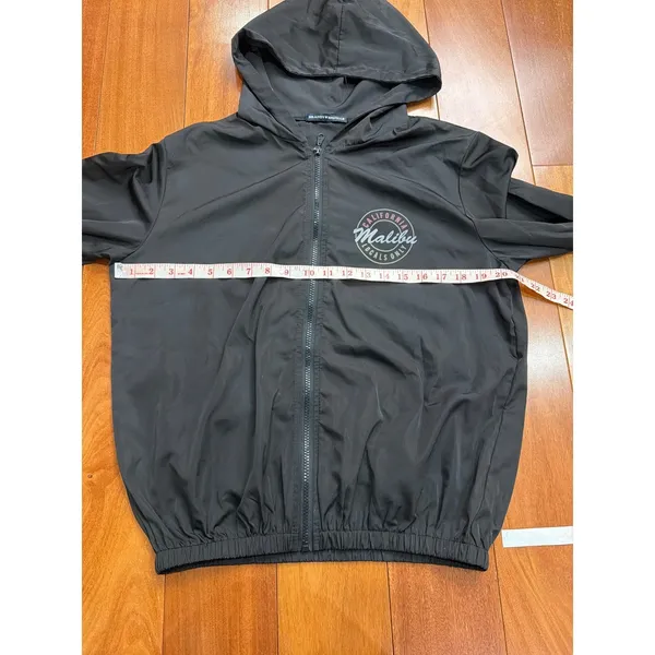Brandy Melville Windbreaker Women Black Malibu‎ California Graphic Hoodie OS - Image 4