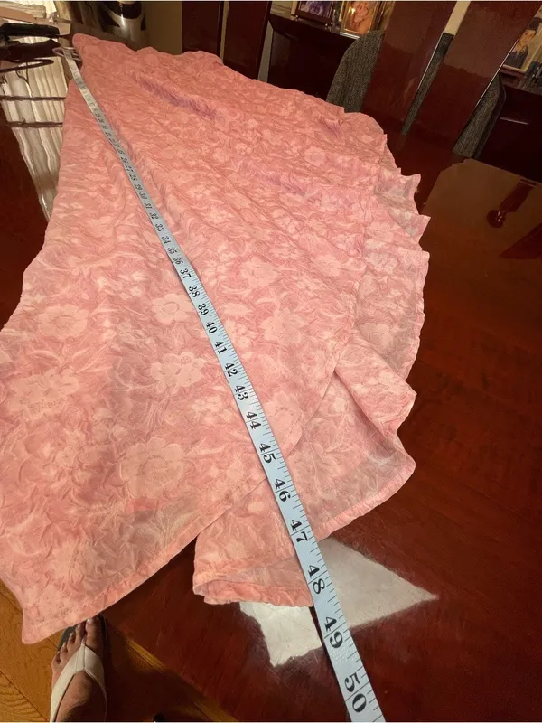 En Elly By Anthropologie Strapless Hi-Low Jacquard Cocktail Dress Pink Floral M - Image 6