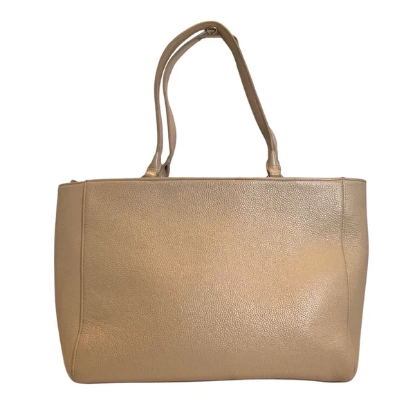 Rebecca Minkoff‎ Regan Tote Bag Womens Large Beige Pebbled Leather Tassel Gold - Image 2
