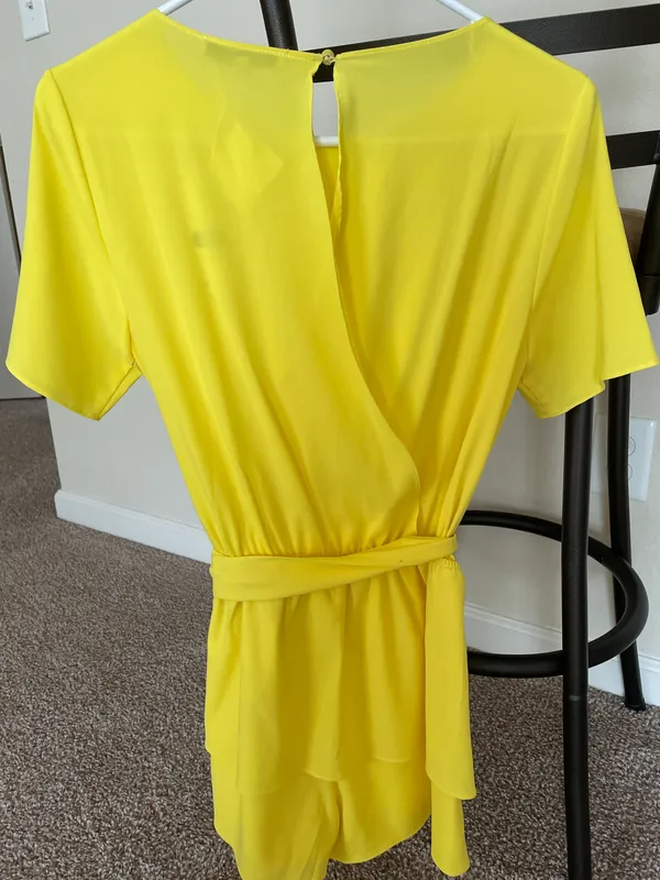 Yellow Open Back Romper - Image 2