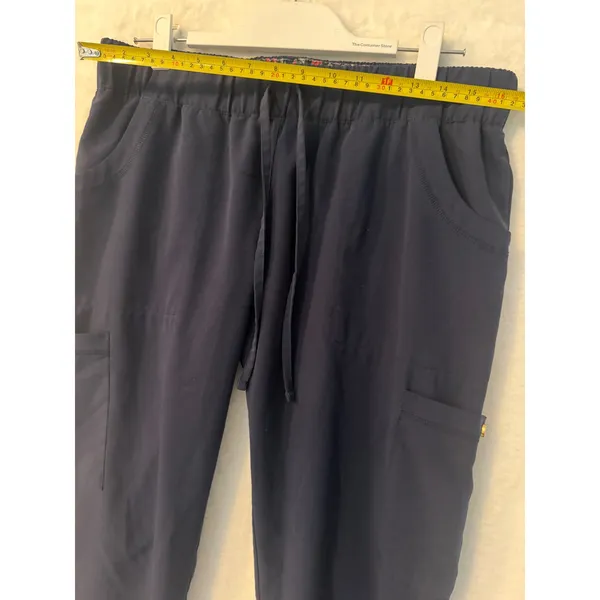 Betsey Johnson Navy Blue Scrub Pants‎ Womens Medium Cargo Jogger Elastic Waist - Image 8