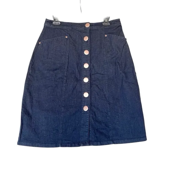 ModCloth Skirt Knee-Length Button Large  - Image 2