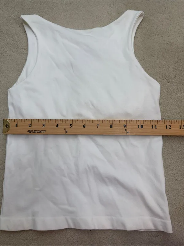 Free People Intimately White Stretchy Racerback Cropped Tank Top Size M/L - Image 4