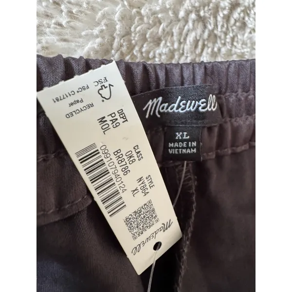 NWT Madewell The Easy Pull On Track Pants Satin Racer Stripe Size XL - Image 6