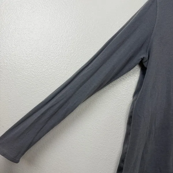 Majestic Filatures Top Womens Size 3 Grey Cotton Cashmere Silk Back Split Neck - Image 5
