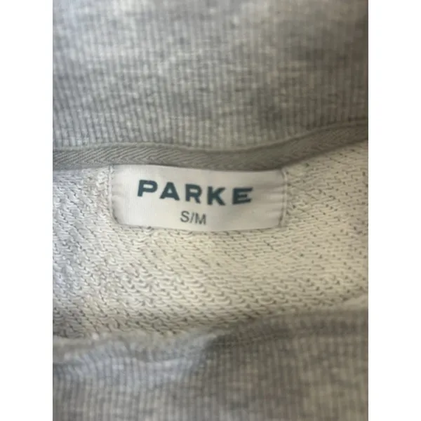 Parke X Stoney Clover Lane Grey Pink Varsity Mockneck Sweatshirt S/m - Image 5