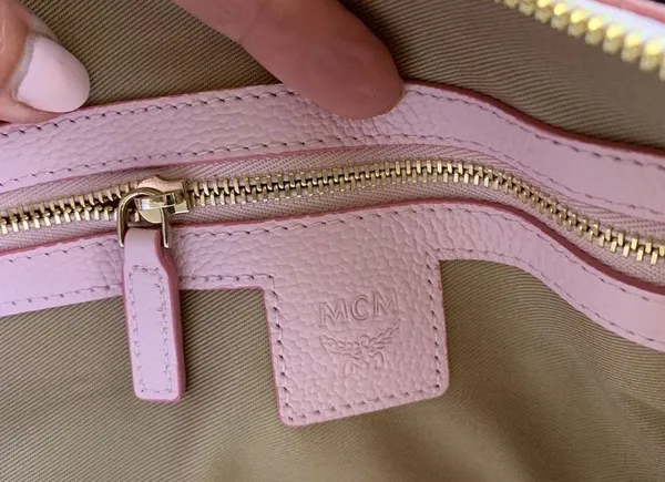 Authentic MCM logo Diamond Leather zip top clutch/Crosby❤️ - Image 8