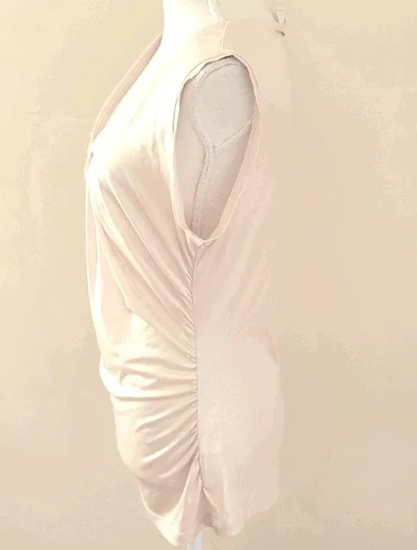 NY&CO metallic high sheen blouse size large - Image 4