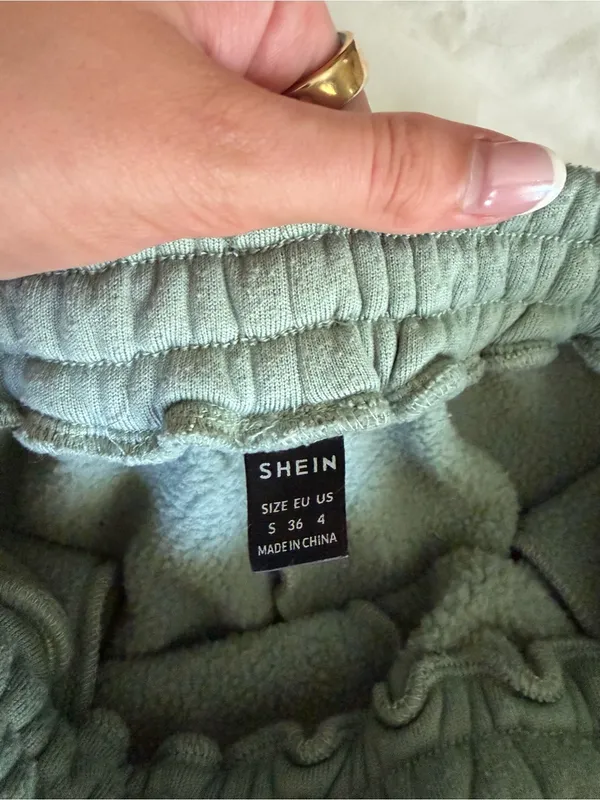 SHEIN Sage Green Fleece Athletic Shorts - Image 2