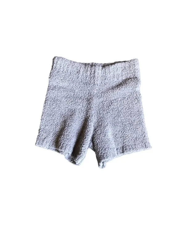Skims Gray Fuzzy Shorts - Image 2