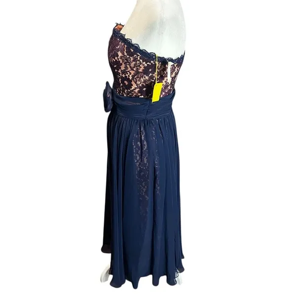 Vintage 80s Ricki Lang Strapless Lace Chiffon Cocktail Dress NWT 6 - Image 5