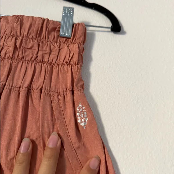 FP Movement by Free People Smocked High-Waist Athletic Shorts in Rust - Image 2