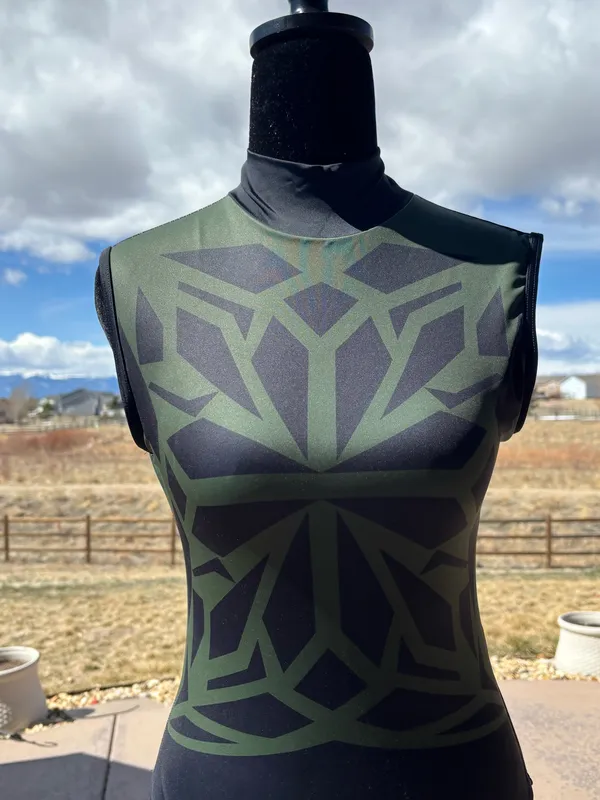 Balera Dancewear Green & Black Stained Glass Print Leotard Size LC (Large Child 14) - Image 4