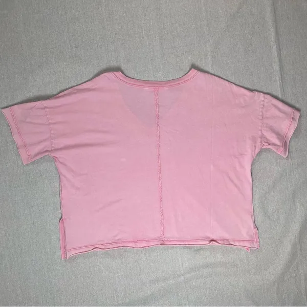 Altar’d State | NWOT Pink Amelia Oversized Cropped Tee | Medium - Image 3