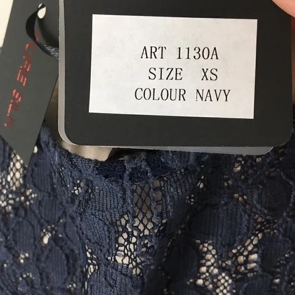 NWT Carla Conti navy silk & lace dress XS‎ - Image 7