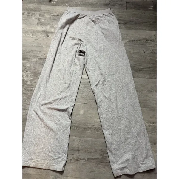 SKIMS Cotton Jersey Wide Leg Pant Light Heather Grey S Small Gray A4-0015 - Image 7